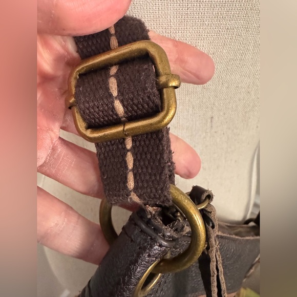 The Sak | 100% Genuine Leather | Two-Tone Brown & Black | Messenger Shoulder Bag - Picture 12 of 13